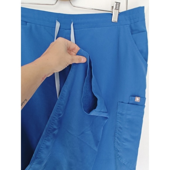 FIGS High Waisted Yola Skinny Scrub Pants Blue Straight Leg TW2000R Large L - Picture 6 of 9